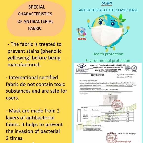 5 X Antibacterial Cotton Mask - Picture 6 of 11